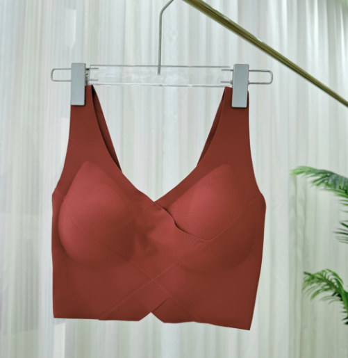 Srednje dugi push-up grudnjak s fiksnim košaricama, otvorenim leđima, bez šavova, bez žica, puni košar, srednji oblik, luksuzan stil tube-top