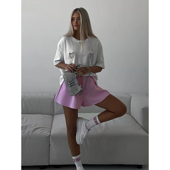 Pamuk majica, slobodan kroj, okrugli izrez, gradski stil