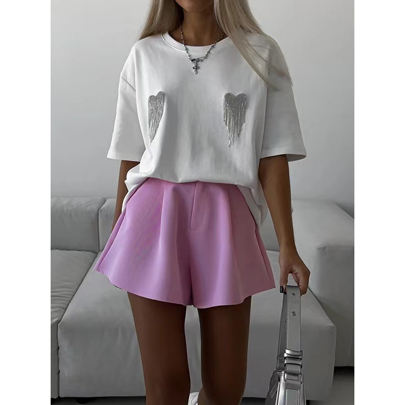 Pamuk majica, slobodan kroj, okrugli izrez, gradski stil