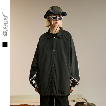 Jakna u stilu motocikla, opuštenog oversize kroja, vodootporna, rever ovratnik, 70% spandex