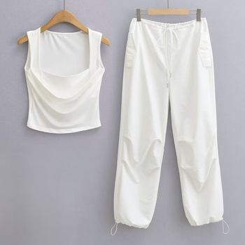 Ženske casual hlače, širokog kroja, poliester (80–90% sadržaja), street hipster stil, tanke hlače, jesen 2022