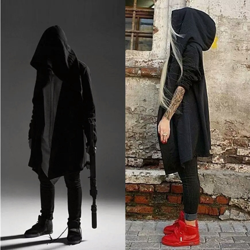 Muška jakna s kapuljačom, srednje duljine, stojeći ovratnik, kardigan u stilu plašta, lagana tkanina od poliestera
