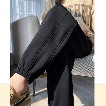 Pantaloni pentru femei din chenille cu Spandex, croi drept, lungime scurtă, cu buzunare (Primăvara 2022)