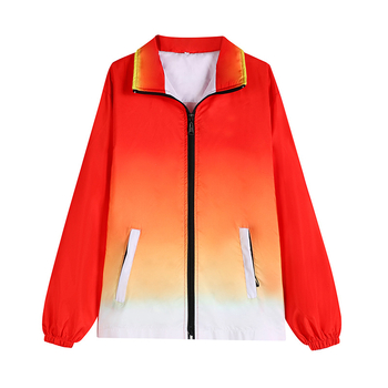 Geacă windbreaker pentru voluntari, cu imprimare a logo-ului, glugă, mâneci lungi, fermoar frontal, croială lejeră, material exterior din amestec de fibre chimice, căptușeală 100% poliester, ținută de iarnă pentru muncă