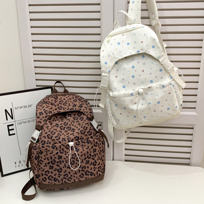 Rucsac școlar pentru femei, material Oxford, respirabil, impermeabil, rezistent la uzură, antișoc, bretele curbate, model stele, căptușeală poliesterică (Iarna 2025)