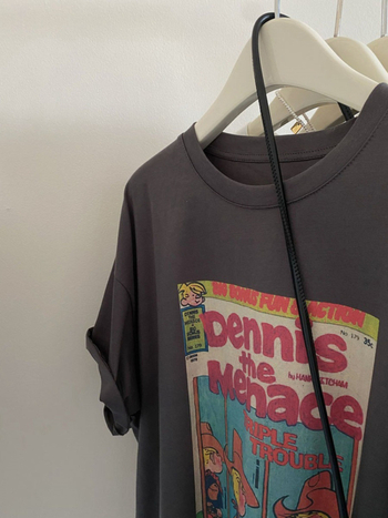 Ženski pamučni T-shirt s printom crtanog lika, ležernog kroja, kratkih rukava, okrugli izrez – ljeto 2025