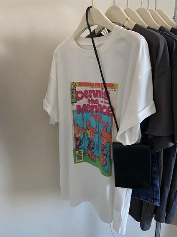 Ženski pamučni T-shirt s printom crtanog lika, ležernog kroja, kratkih rukava, okrugli izrez – ljeto 2025