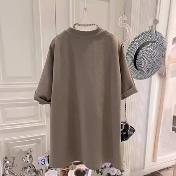 Ženski T-shirt kratkih rukava za jesen-zimu, korejski stil, opušteni kroj, debeli flis unutarnji sloj, osnovni top