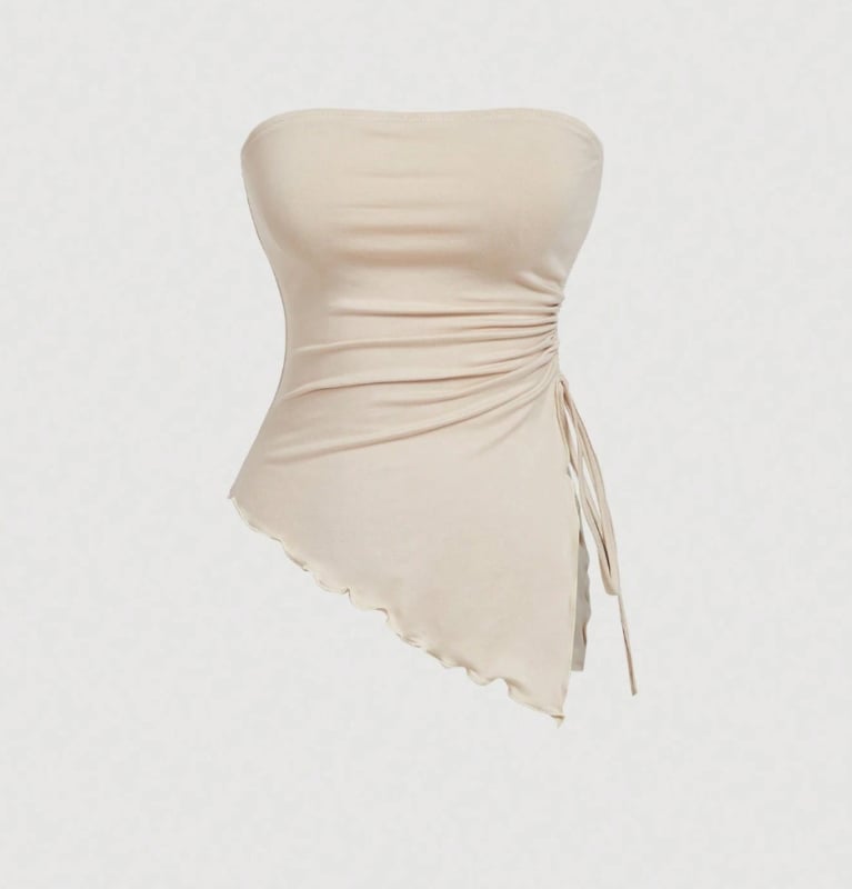 Csőtop, slim-fit, poliészter (95%+), váll nélkül, nyugati utcai stílus