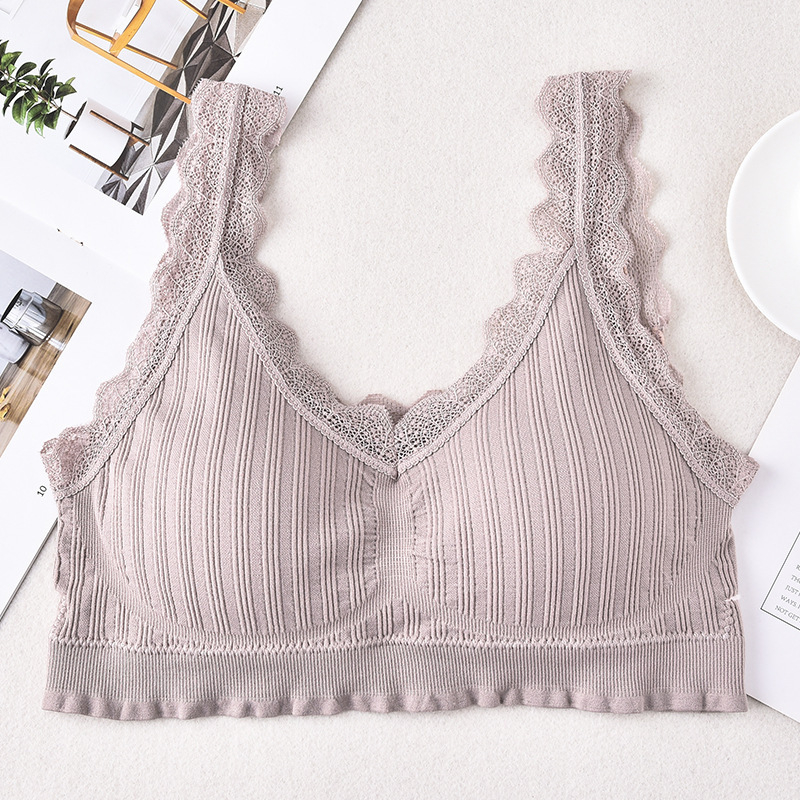 Bustier fără bretele din dantelă cu bureți detașabili, cupă 3/4, cupă groasă, material stretch din bumbac cu spandex, stil sportiv sexy