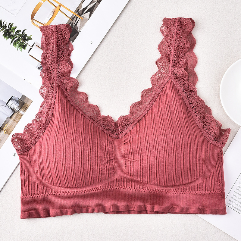 Bustier fără bretele din dantelă cu bureți detașabili, cupă 3/4, cupă groasă, material stretch din bumbac cu spandex, stil sportiv sexy