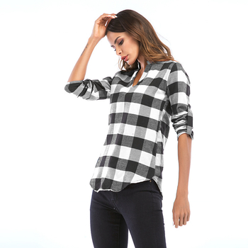 Košulja, mrežasti uzorak, V-izrez, dugi rukavi, slim fit