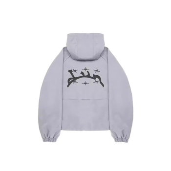 Windbreaker s colorblock vezenjem, kapuljača na zip, slobodan kroj, srednja duljina, poliester 95%