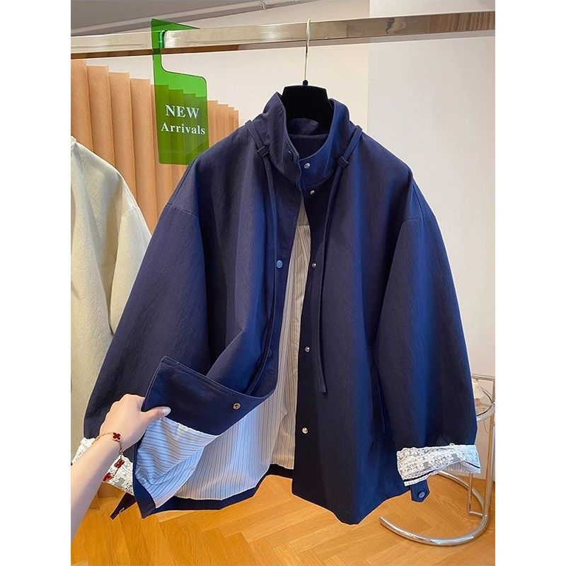 Ženska Chenille windbreaker kratka jakna sa stojećim ovratnikom, zatvaračem, dugim rukavima, srednje gustoće materijala, standardna duljina 50–65 cm
