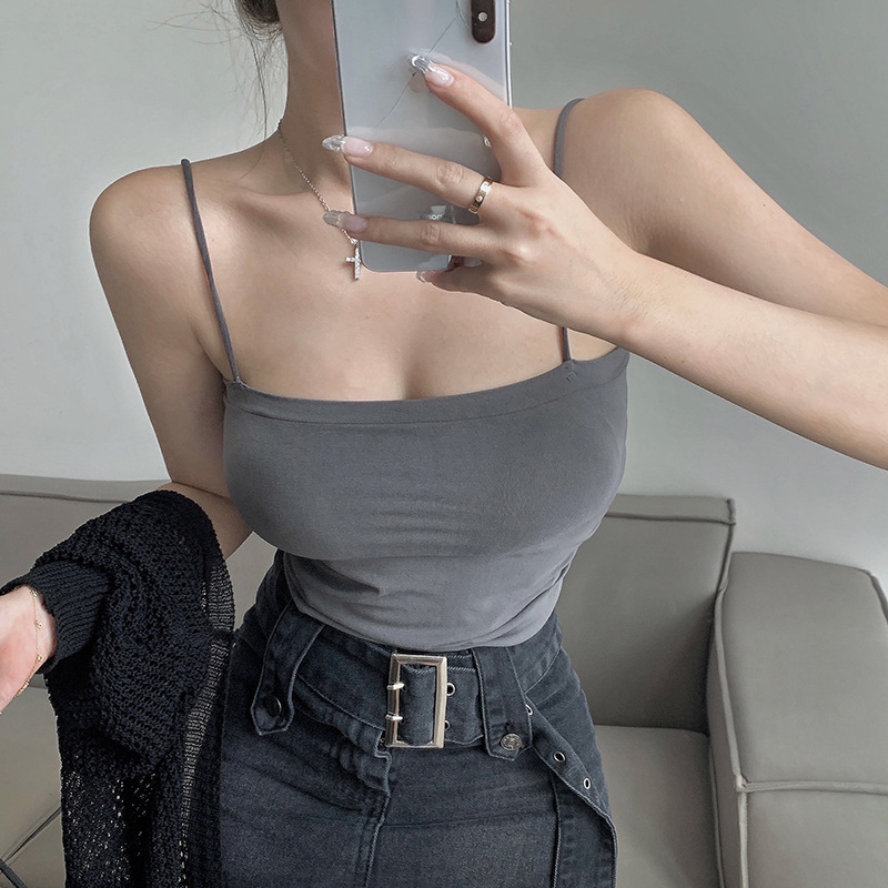 Női camisole topp pántokkal, retro stílus, karcsúsított fazon, nagyon rövid hosszúság (≤40 cm), anyag: nylon-spandex keverék