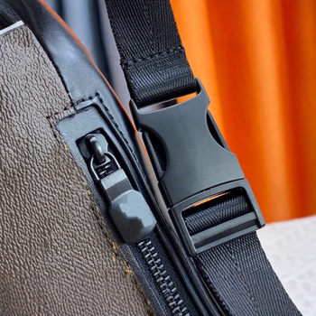 Férfi mellkas táska valódi bőrből - ultra könnyű, vászon bélés, betűs nyomat, európai–amerikai retro stílus