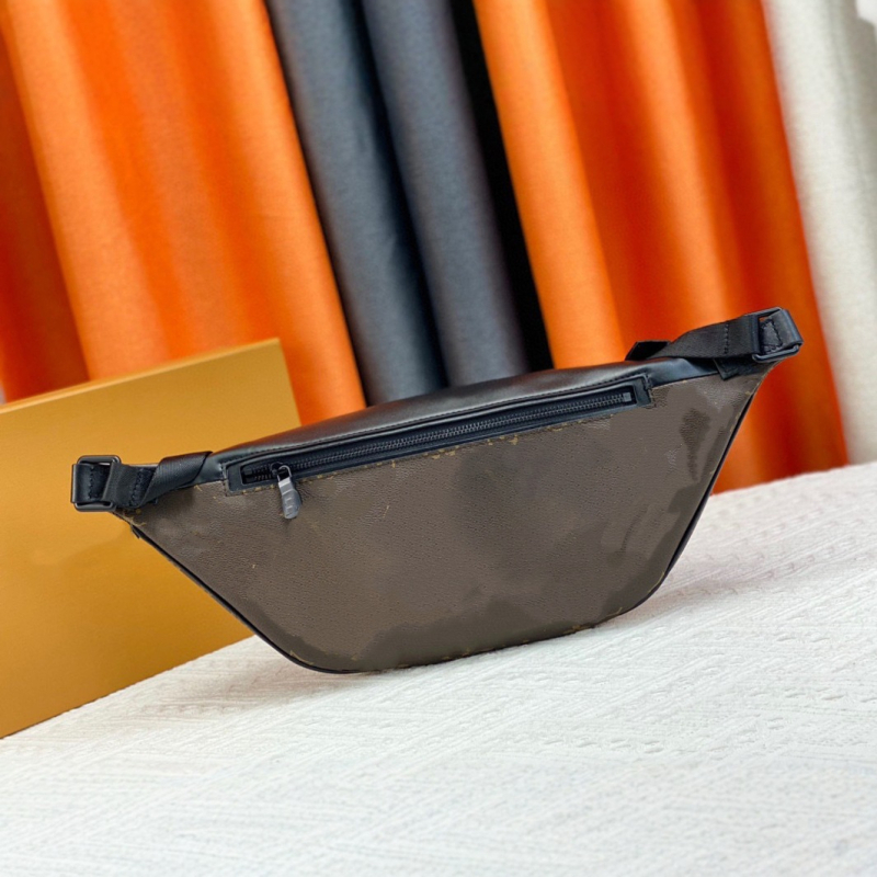 Férfi mellkas táska valódi bőrből - ultra könnyű, vászon bélés, betűs nyomat, európai–amerikai retro stílus