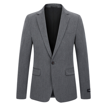 Muško sako slim-fit, korejskog stila, poslovno formalno odijelo; jednokatno kopčanje s jednim gumbom; ovratnik tipa sakoa; glavna tkanina: 67% poliester, 29% viskoz, 4% spandeks; podstava: poliester (slim-fit; korejski stil; jednokatno kopčanje s jednim gu