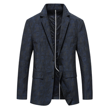 Muško casual sako, slim fit, prednja dva gumba, rever s klopom, poliester tkanina (100%), tiskani uzorak