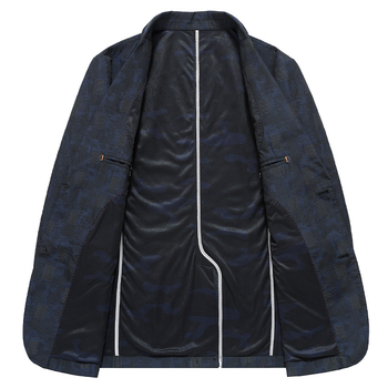 Muško casual sako, slim fit, prednja dva gumba, rever s klopom, poliester tkanina (100%), tiskani uzorak