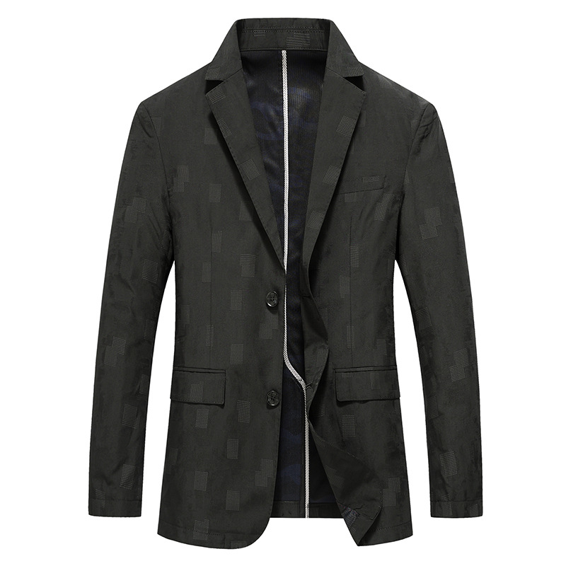 Muško casual sako, slim fit, prednja dva gumba, rever s klopom, poliester tkanina (100%), tiskani uzorak