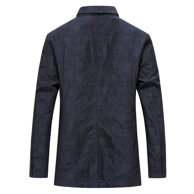 Muško casual sako, slim fit, prednja dva gumba, rever s klopom, poliester tkanina (100%), tiskani uzorak