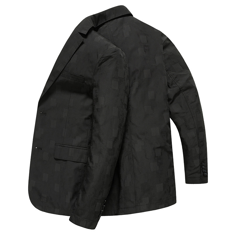 Muško casual sako, slim fit, prednja dva gumba, rever s klopom, poliester tkanina (100%), tiskani uzorak