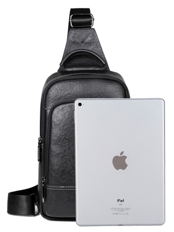 Muška kožna crossbody torba - ležerni putni stil, kompatibilna s 10-inčnim prijenosnim računalom, otporna na habanje, podstava od poliestera, jednobojna