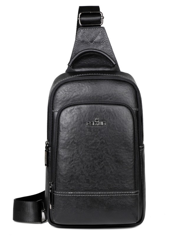 Muška kožna crossbody torba - ležerni putni stil, kompatibilna s 10-inčnim prijenosnim računalom, otporna na habanje, podstava od poliestera, jednobojna