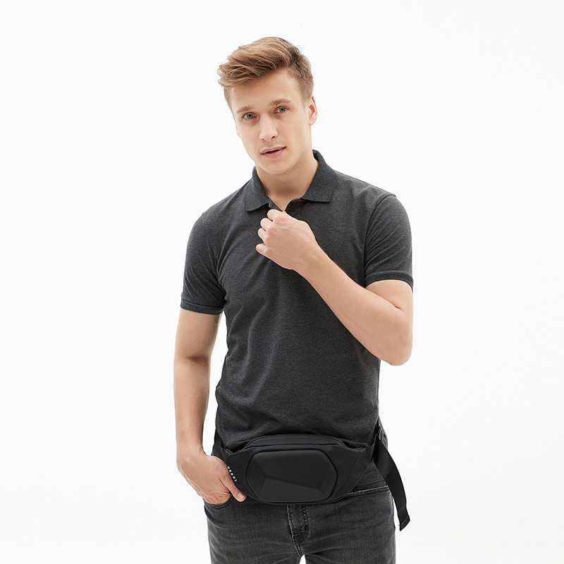 Férfiaknak való crossbody táska PVC, geometriai minta, YT-01 modell, poliészter bélés, városi stílus