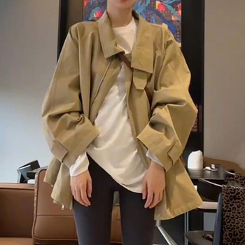 Női Chenille kabát cipzárral, polo gallérral, hosszú ujjú, közepes hosszúságú, 2024 ősz, elegáns nőies stílus