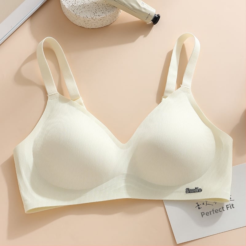 Jelly anyagú női melltartó, vezeték nélküli, teljes kosár, vékony formázott kosarak, fix dupla vállpántok, hátul négy sor horog