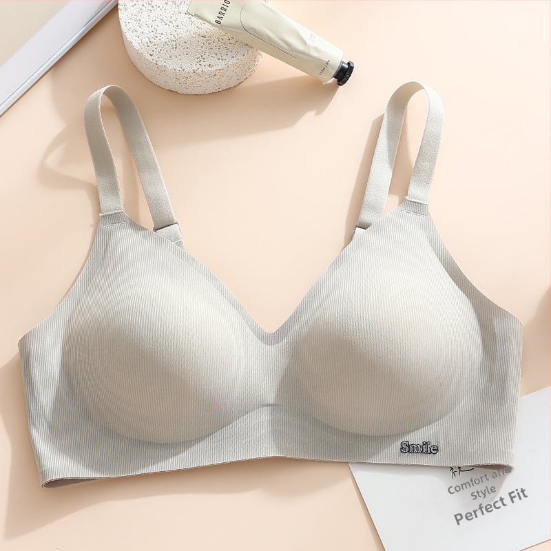 Jelly anyagú női melltartó, vezeték nélküli, teljes kosár, vékony formázott kosarak, fix dupla vállpántok, hátul négy sor horog