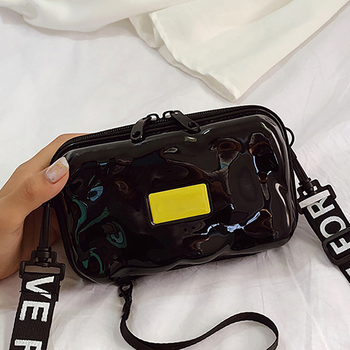 Τσάντα crossbody με σκληρό PC περίβλημα για αποθήκευση κλειδιών, ριγέ σχέδιο, ABS και PC, αδιάβροχη, υπερ ελαφριά, επένδυση πολυεστέρα, άνοιξη 2025