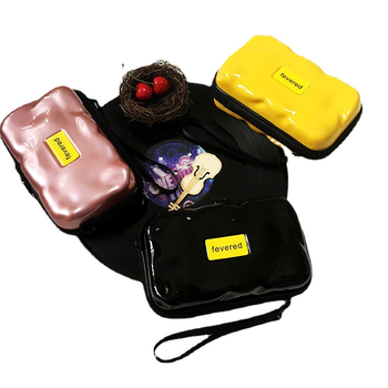 Τσάντα crossbody με σκληρό PC περίβλημα για αποθήκευση κλειδιών, ριγέ σχέδιο, ABS και PC, αδιάβροχη, υπερ ελαφριά, επένδυση πολυεστέρα, άνοιξη 2025