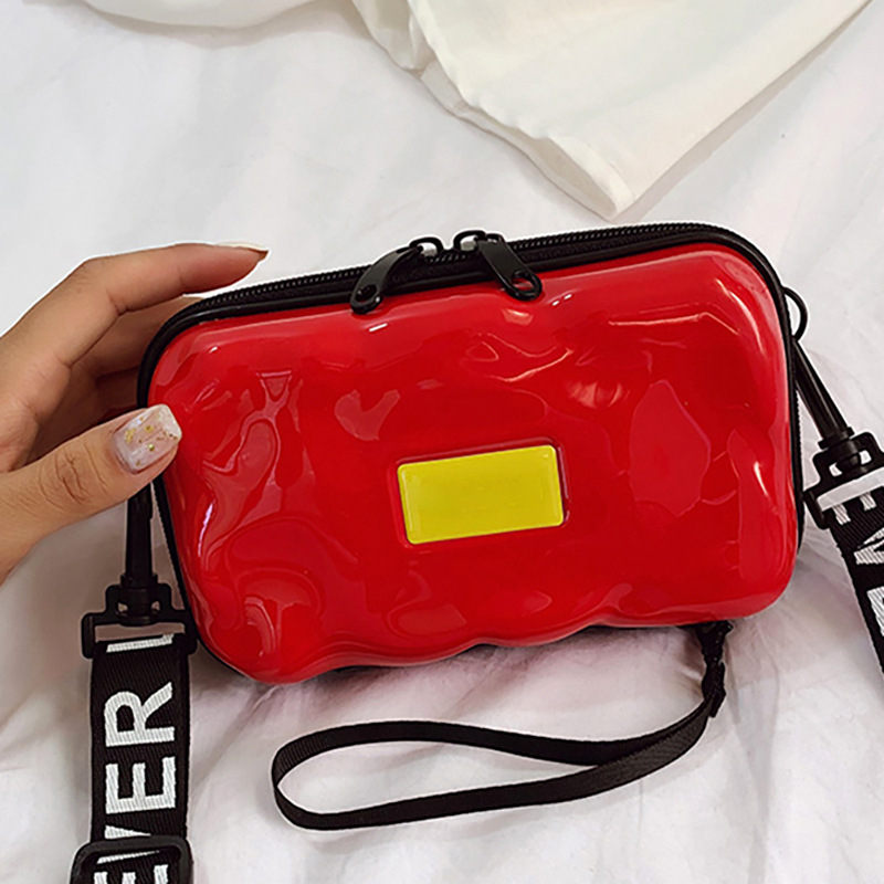 Τσάντα crossbody με σκληρό PC περίβλημα για αποθήκευση κλειδιών, ριγέ σχέδιο, ABS και PC, αδιάβροχη, υπερ ελαφριά, επένδυση πολυεστέρα, άνοιξη 2025