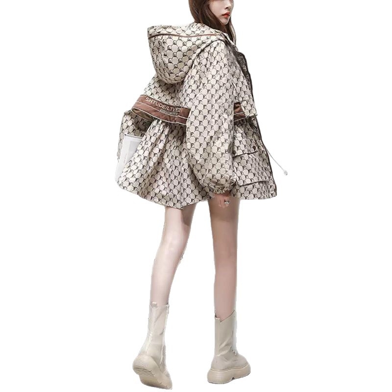 Jachetă pentru femei cu glugă, fără mâneci, croială în formă de A, poliester (50–70%), Primăvara 2025