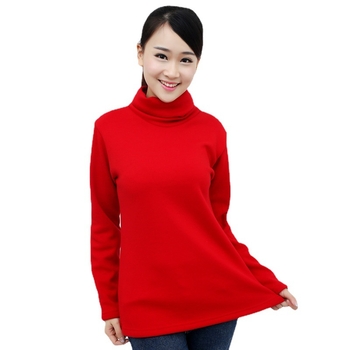 Top pentru femei cu guler înalt și căptușeală de catifea pentru iarnă, bază din bumbac, stil urban coreean