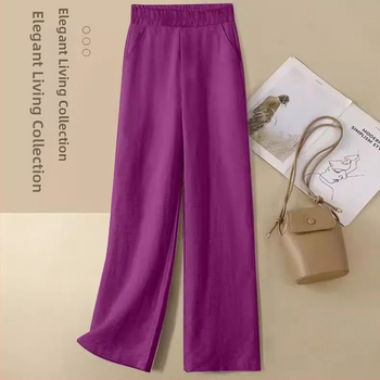 Široke hlače s visokim strukom, Chenille tkanina, izuzetno tanke, spandeks <30%