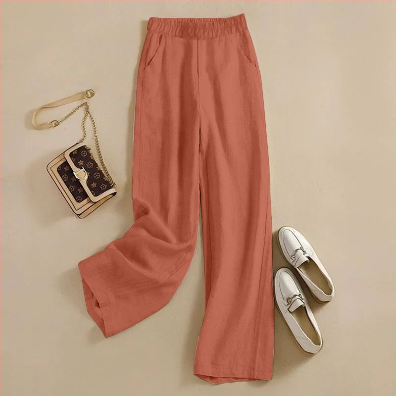 Široke hlače s visokim strukom, Chenille tkanina, izuzetno tanke, spandeks <30%