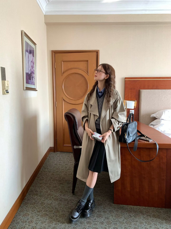 Ženska jakna srednje duljine, jesen 2025, opuštena silueta, retro casual, britanski stil