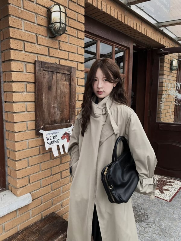 Ženska jakna srednje duljine, jesen 2025, opuštena silueta, retro casual, britanski stil