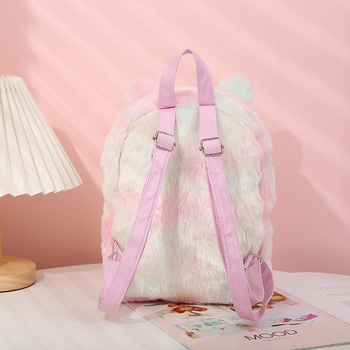 Kitty Plush Satchel – rucsac școlar cu pisicuță, stil japonez, impermeabil, anti-furt, bretele cu aer, căptușeală pluș