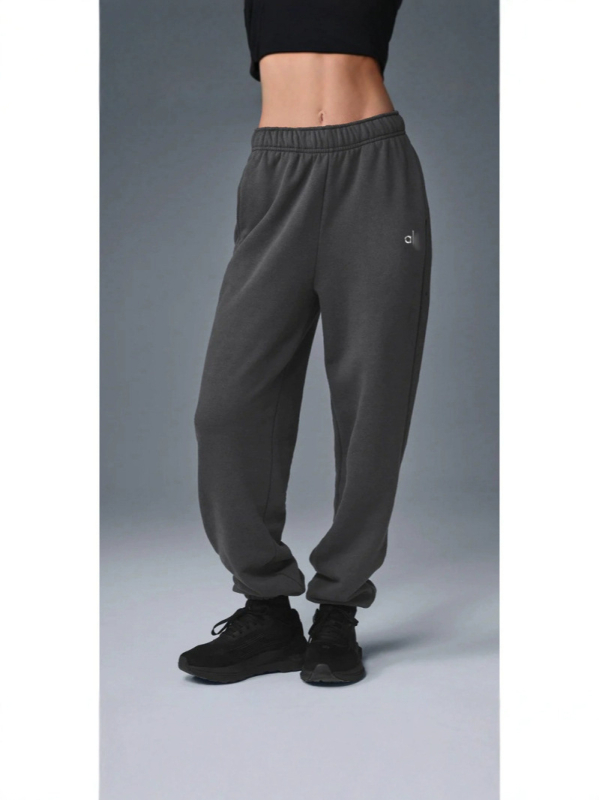 Alogant ženske jogger hlače s fleeceom, širok kroj, elastični pojas, opušteni casual stil, baršunasta podstava