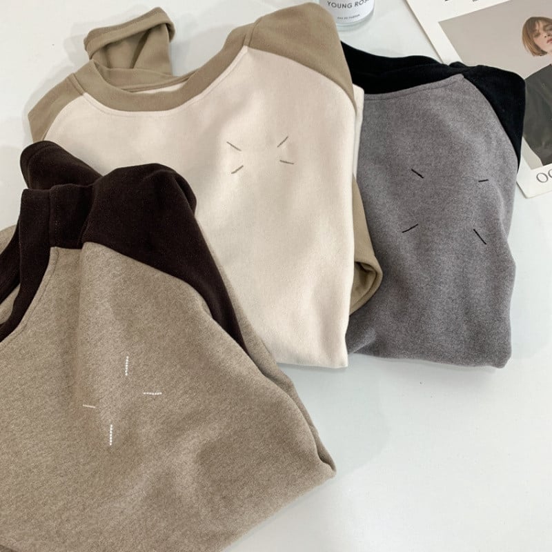 Oversize majica s raglan dugačkim rukavima, Derong tkanina, okrugli izrez, vezenje