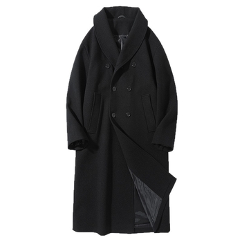Muški vuneni kaput, dvostruko kopčanje, kratka duljina, korejski stil, bočne džepove