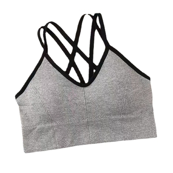 Sutien din nylon fără bretele, cu bretele încrucișate pe spate, fără cusături și cupe detașabile