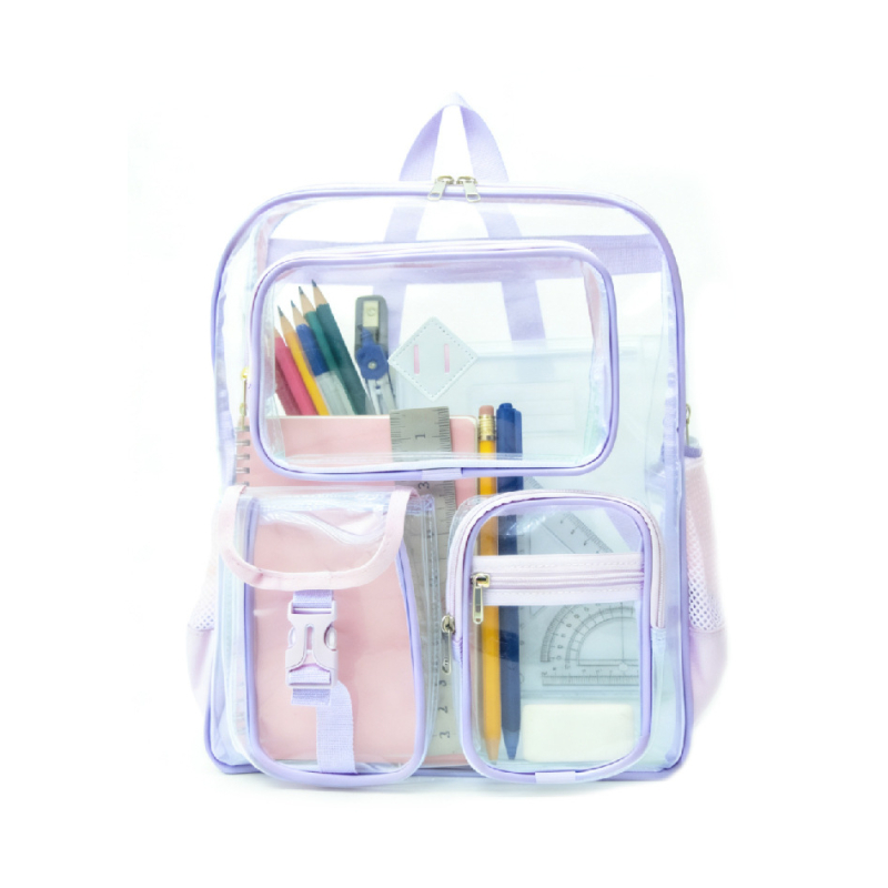 Proziran PVC ruksak za školu, unisex, gradski minimalistički stil