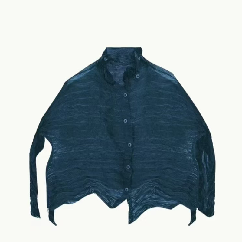 Женска блуза от полиестер (95%+), едноцветна, със стойкова яка, дълги ръкави, свободна кройка, стандартна дължина