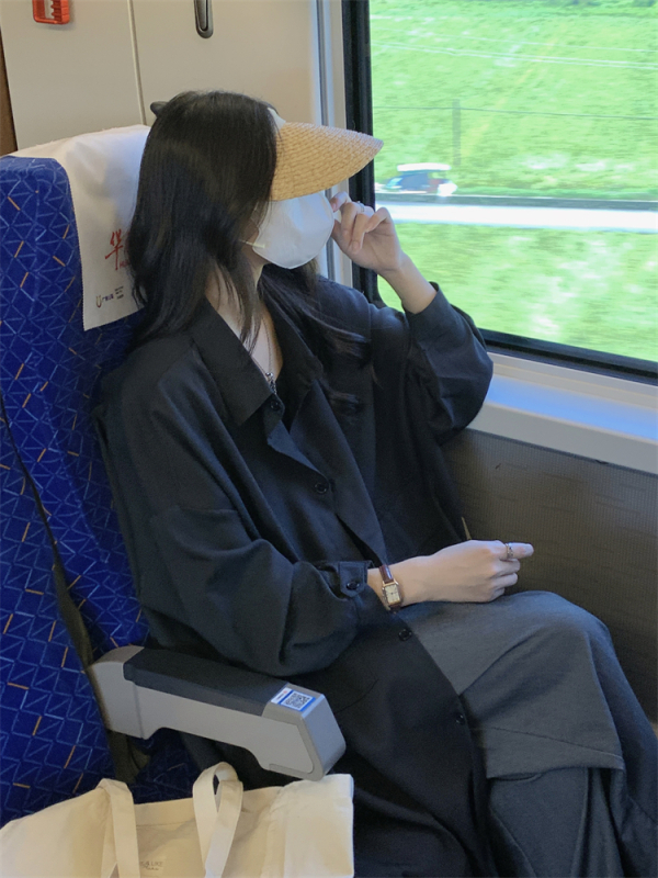 Palton trench pentru femei, protecție solară, lungime medie, amestec Chenille-Spandex, mâneci de tip bat, guler polo, croială lejeră